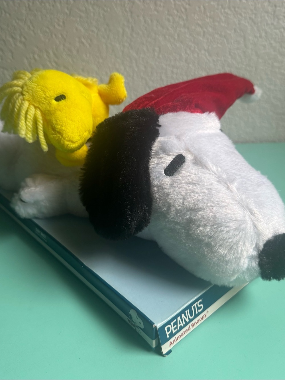 Animated Peanuts Snoopy & Woodstock Plush Toy with music Christmas Santa hat